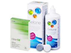 Clear 58 (6 Linsen) + Gelone 360 ml
