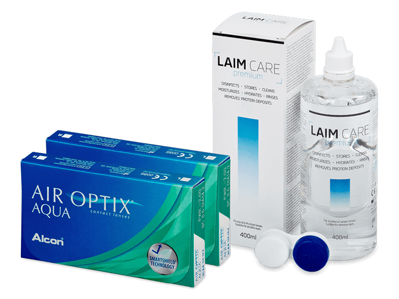 Air Optix Aqua (2x 3 Linsen) + Laim Care 400 ml