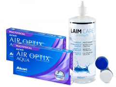 Air Optix Aqua Multifocal (2x 3 Linsen) + Laim Care 400 ml