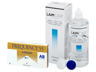 Frequency 55 Aspheric (6 Linsen) + Laim Care 400 ml