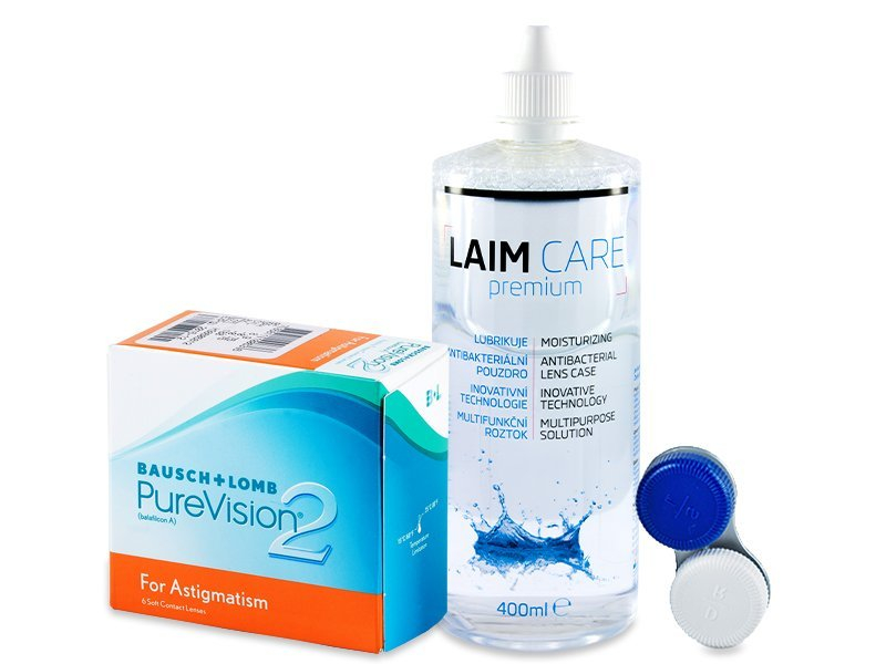 PureVision 2 for Astigmatism (6 Linsen) +  Laim-Care 400ml