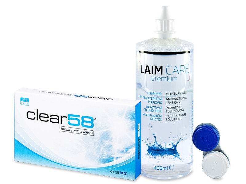 Clear 58 (6 Linsen) +  Laim-Care 400 ml