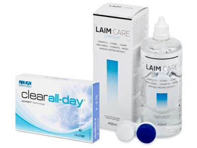 Clear All-Day (6 Linsen) + Laim Care 400 ml