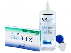 Air Optix for Astigmatism (6 Linsen) +  LAIM CARE 400 ml