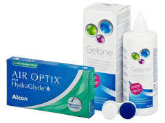 Air Optix plus HydraGlyde for Astigmatism (6 Linsen) + Gelone 360 ml
