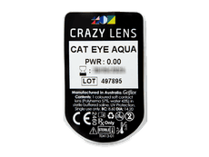 CRAZY LENS - Cat Eye Aqua - Tageslinsen ohne Stärke (2 Linsen)