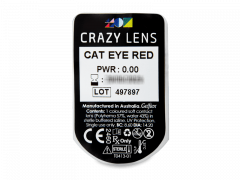 CRAZY LENS - Cat Eye Red - Tageslinsen ohne Stärke (2 Linsen)