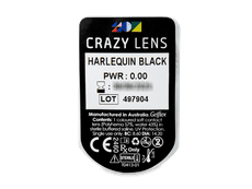 CRAZY LENS - Harlequin Black - Tageslinsen ohne Stärke (2 Linsen)