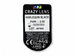 CRAZY LENS - Harlequin Black - Tageslinsen mit Stärke (2 Linsen)
