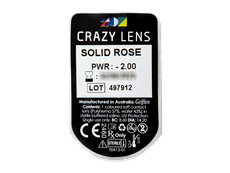 CRAZY LENS - Solid Rose - Tageslinsen mit Stärke (2 Linsen)