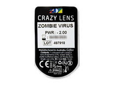 CRAZY LENS - Zombie Virus - Tageslinsen mit Stärke (2 Linsen)