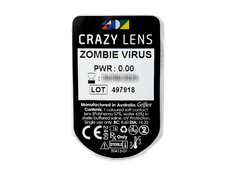 CRAZY LENS - Zombie Virus - Tageslinsen ohne Stärke (2 Linsen)