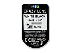 CRAZY LENS - White Black - Tageslinsen mit Stärke (2 Linsen)