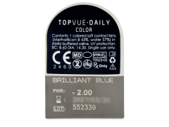 TopVue Daily Color - Brilliant Blue - Tageslinsen mit Stärke (2 Linsen)