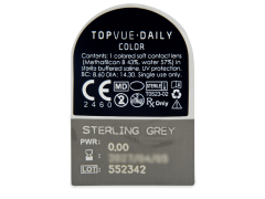 TopVue Daily Color - Sterling Grey - Tageslinsen ohne Stärke (2 Linsen)